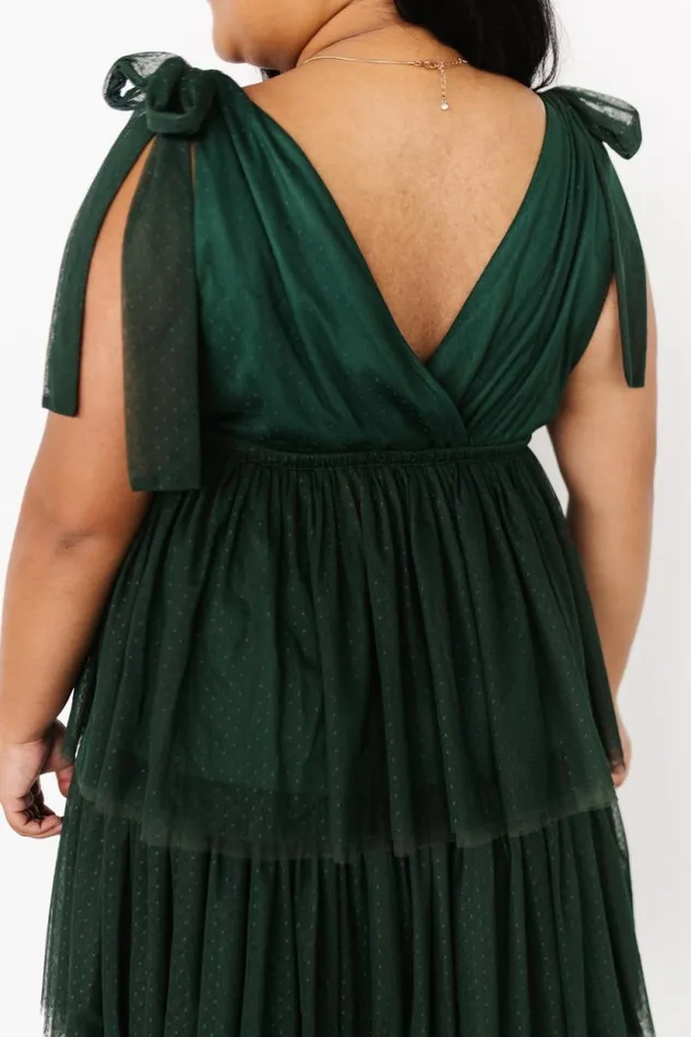 Women Tessa Tiered Tulle Tank Dress Dark Green Baltic Born Tulle Styles