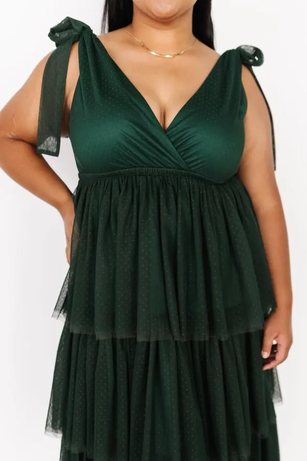 Women Tessa Tiered Tulle Tank Dress Dark Green Baltic Born Tulle Styles