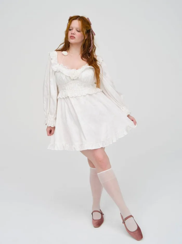 Women Tiana Mini Dress White For Love and Lemons Dresses