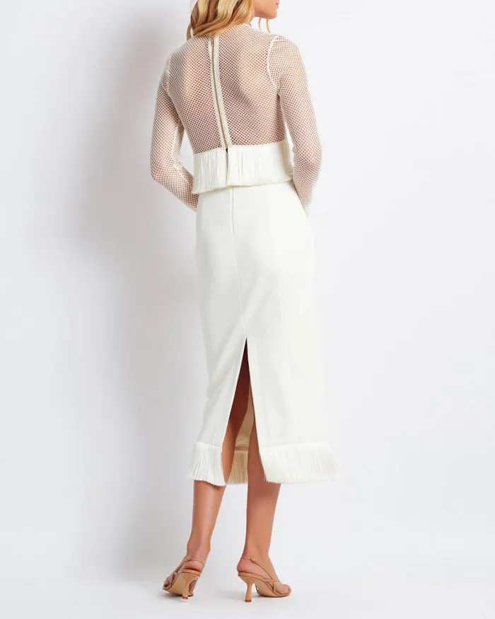 Women Tops and Bodysuits PatBO Embroidered Crochet Top FINAL SALE Ivory