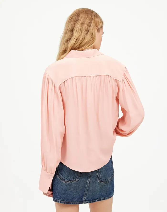Women Tops and Shirts Madewell LongSleeve ButtonFront Top Pale Blush
