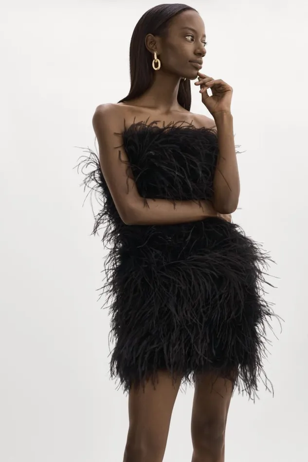 Women TRIANA Feather Dress Black LAMARQUE Dresses Women TRIANA Feather Dress Black LAMARQUE Dresses