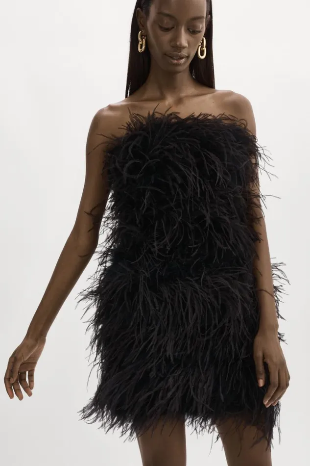 Women TRIANA Feather Dress Black LAMARQUE Dresses Women TRIANA Feather Dress Black LAMARQUE Dresses
