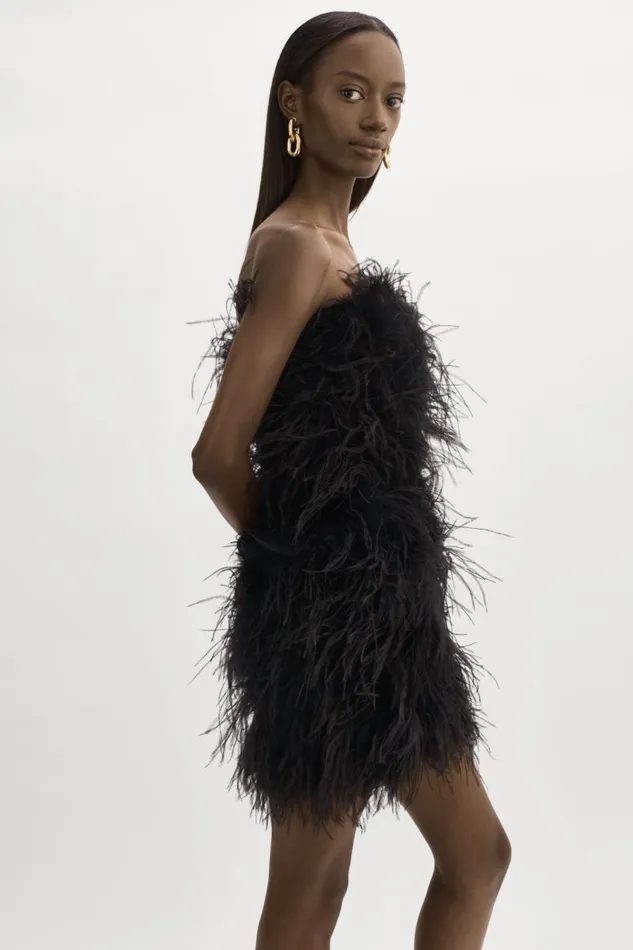 Women TRIANA Feather Dress Black LAMARQUE Dresses Women TRIANA Feather Dress Black LAMARQUE Dresses