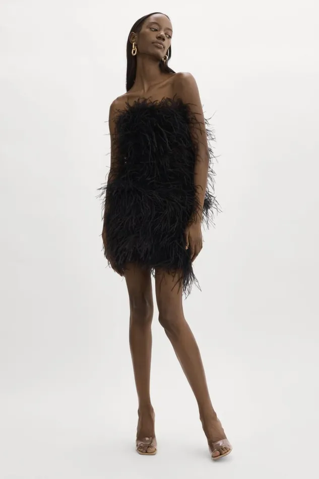 Women TRIANA Feather Dress Black LAMARQUE Dresses Women TRIANA Feather Dress Black LAMARQUE Dresses