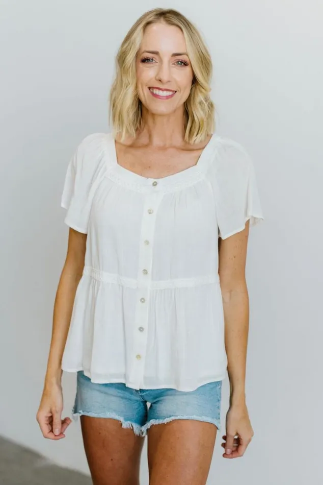 Women Unity Button Up Top Off White Baltic Born Blouses and Shirts