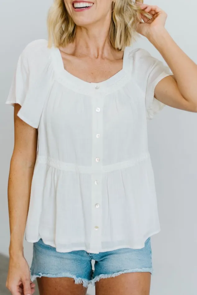 Women Unity Button Up Top Off White Baltic Born Blouses and Shirts