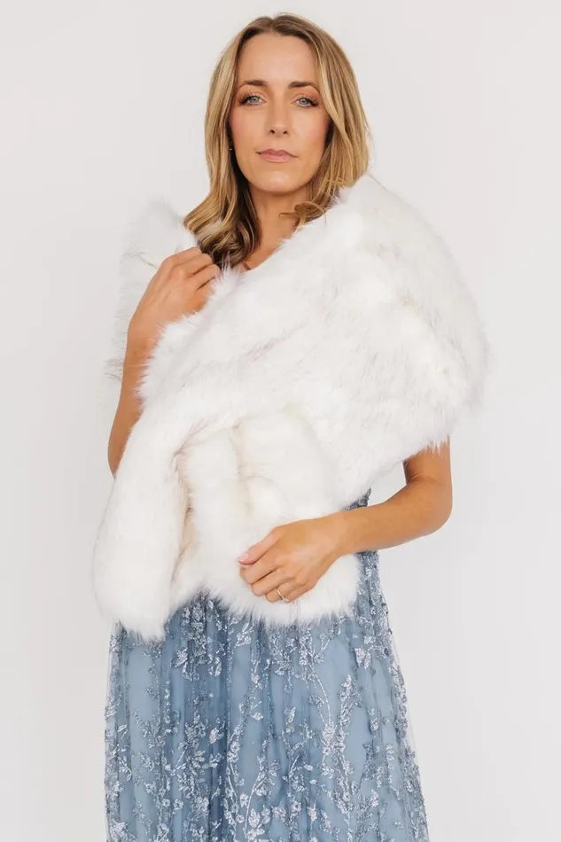 Women Valerie Faux Fur Shawl Ivory Baltic Born Outerwear Women Valerie Faux Fur Shawl Ivory Baltic Born Outerwear