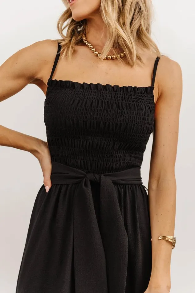 Women Vanessa Smocked Jumpsuit Black Baltic Born Jumpsuits and Rompers Women Vanessa Smocked Jumpsuit Black Baltic Born Jumpsuits and Rompers