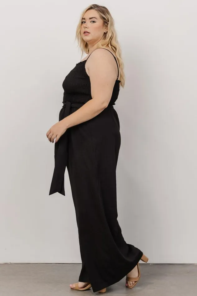 Women Vanessa Smocked Jumpsuit Black Baltic Born Jumpsuits and Rompers Women Vanessa Smocked Jumpsuit Black Baltic Born Jumpsuits and Rompers
