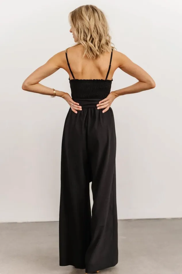 Women Vanessa Smocked Jumpsuit Black Baltic Born Jumpsuits and Rompers Women Vanessa Smocked Jumpsuit Black Baltic Born Jumpsuits and Rompers