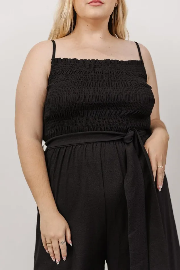 Women Vanessa Smocked Jumpsuit Black Baltic Born Jumpsuits and Rompers Women Vanessa Smocked Jumpsuit Black Baltic Born Jumpsuits and Rompers