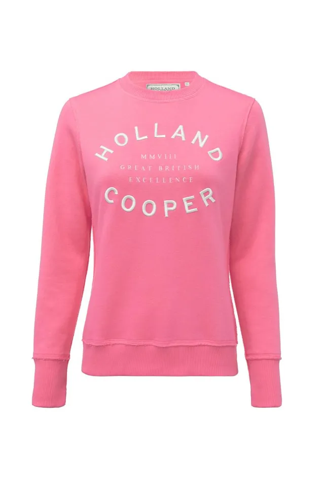 Women Varsity Crew Peony Pink Holland Cooper Sweatshirts Women Varsity Crew Peony Pink Holland Cooper Sweatshirts