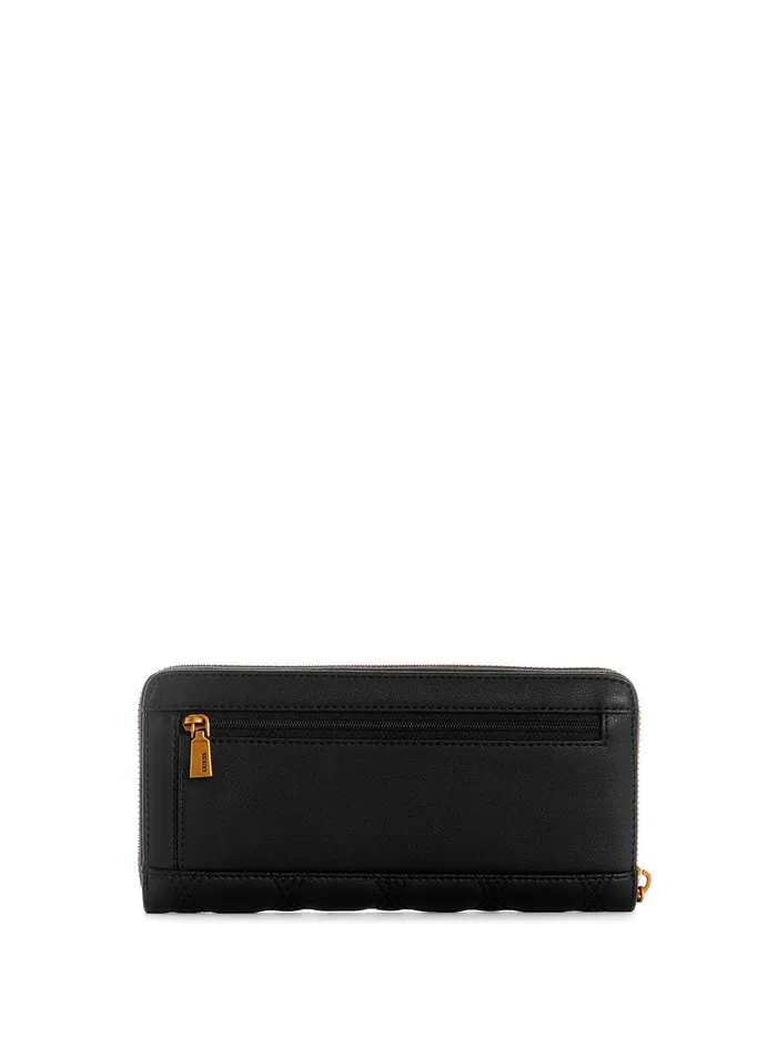 Women Wallets GUESS Black Triana Large Zip Wallet