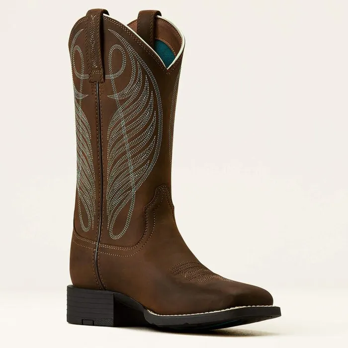 Women Western Boots Ariat Round Up Wide Square Toe Western Boot Powder Brown Women Western Boots Ariat Round Up Wide Square Toe Western Boot Powder Brown