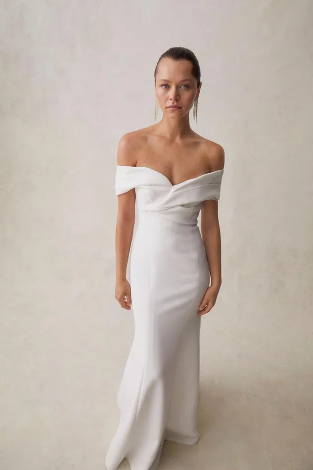 Women White Dresses Rachel Gilbert Rachel Gilbert Bridal CLAIRO GOWN 8211 IVORY