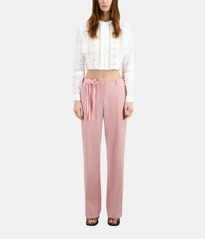 Women White Shirt With English Embroidery THE KOOPLES Blouses and Shirts