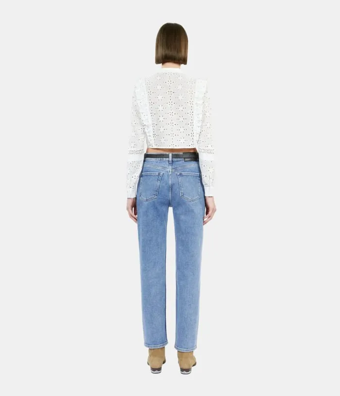 Women White Shirt With English Embroidery THE KOOPLES Blouses and Shirts