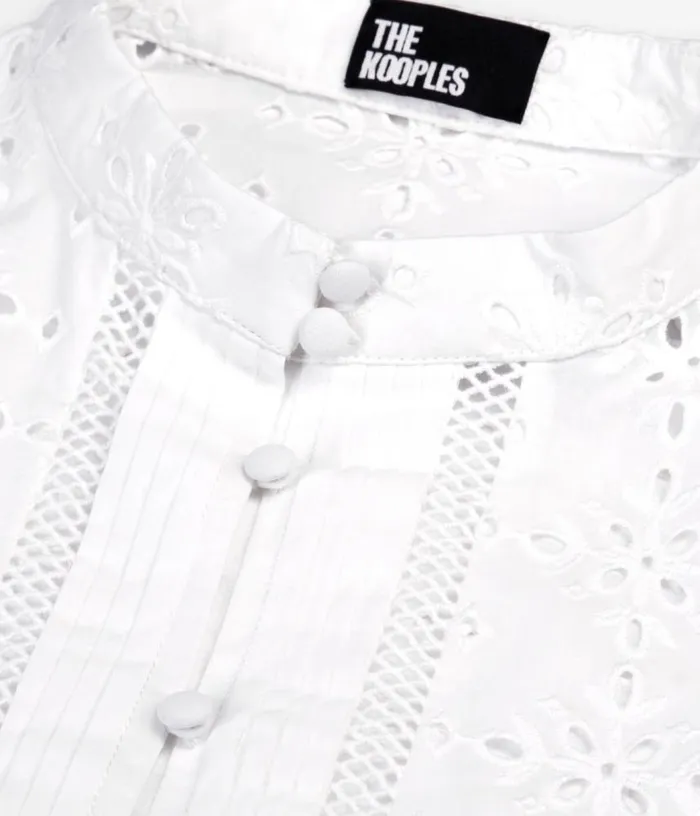 Women White Shirt With English Embroidery THE KOOPLES Blouses and Shirts