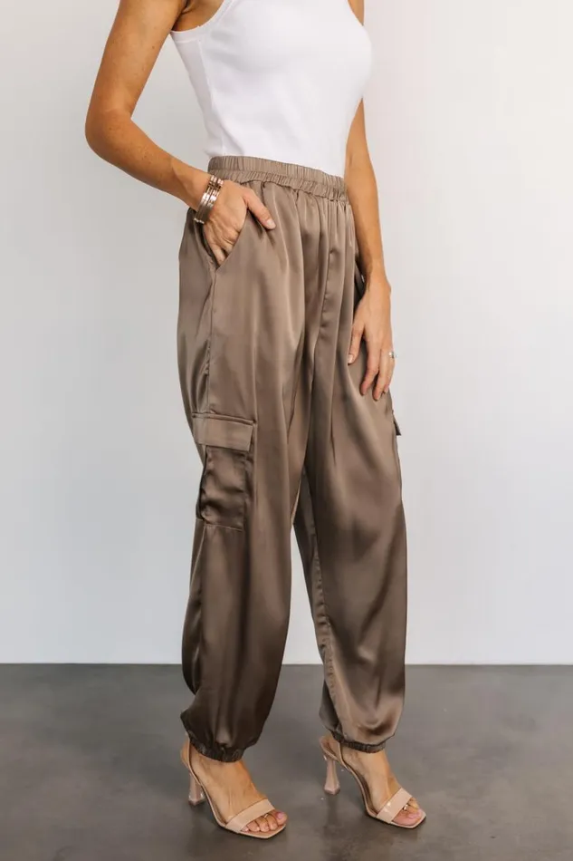 Women William Satin Jogger Pants Olive Baltic Born Pants Women William Satin Jogger Pants Olive Baltic Born Pants
