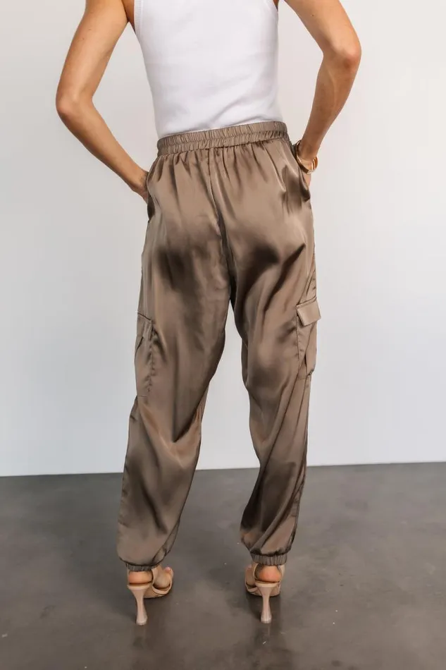 Women William Satin Jogger Pants Olive Baltic Born Pants Women William Satin Jogger Pants Olive Baltic Born Pants