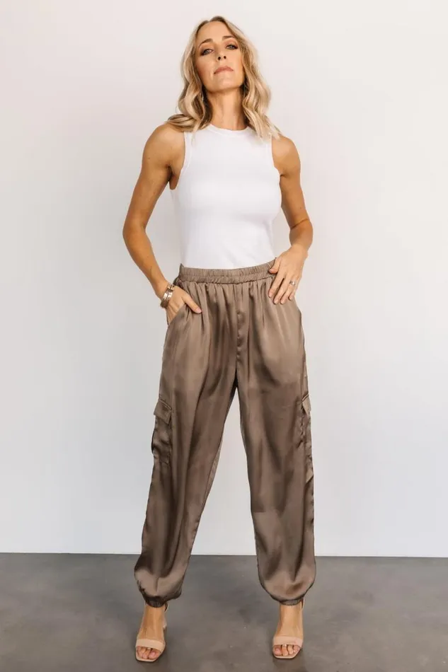 Women William Satin Jogger Pants Olive Baltic Born Pants Women William Satin Jogger Pants Olive Baltic Born Pants