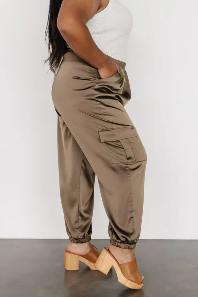 Women William Satin Jogger Pants Olive Baltic Born Pants Women William Satin Jogger Pants Olive Baltic Born Pants