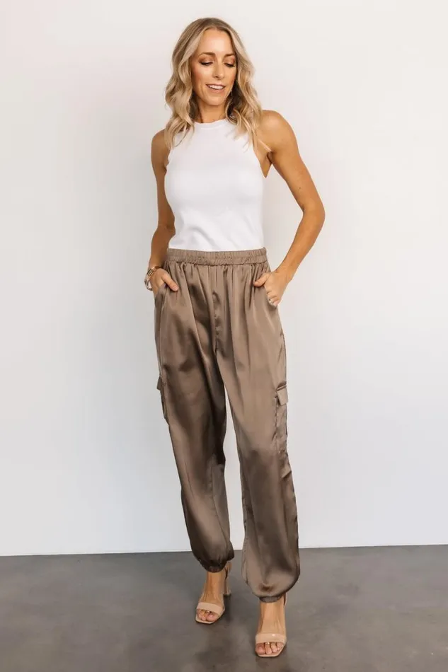 Women William Satin Jogger Pants Olive Baltic Born Pants Women William Satin Jogger Pants Olive Baltic Born Pants