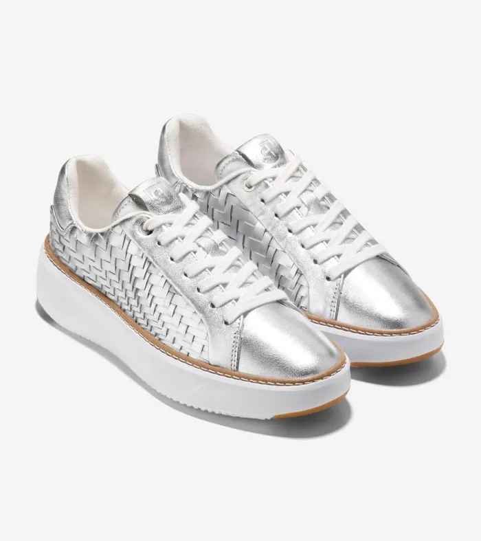 Women Women039s GRANDPR TOPSPIN SNEAKER Silver Cole Haan Sneakers
