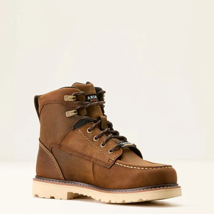 Women Work Boots and Shoes Ariat Rebar Lift Waterproof Work Boot Distressed Brown