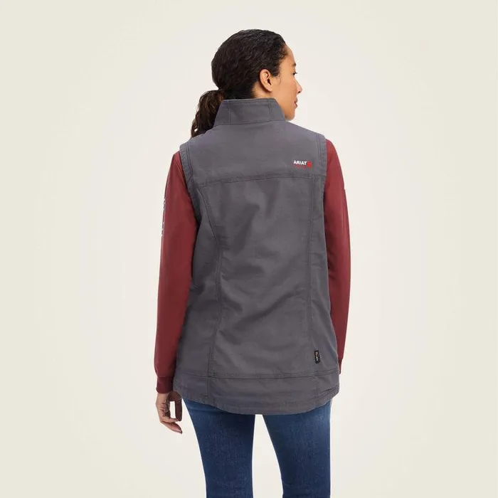Women Workwear Ariat FR DuraLight Cordura Canvas Vest Iron Grey Women Workwear Ariat FR DuraLight Cordura Canvas Vest Iron Grey