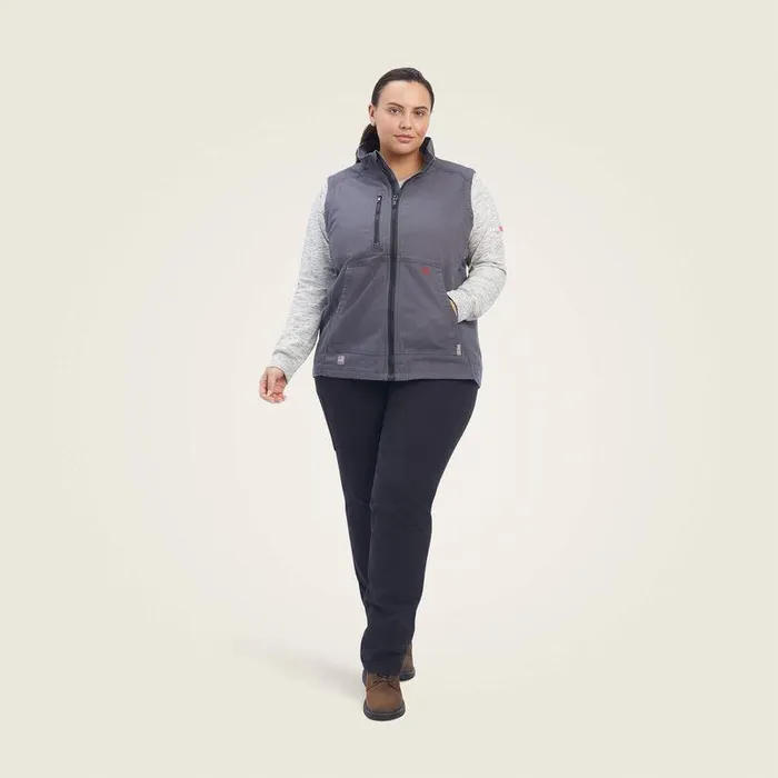 Women Workwear Ariat FR DuraLight Cordura Canvas Vest Iron Grey Women Workwear Ariat FR DuraLight Cordura Canvas Vest Iron Grey