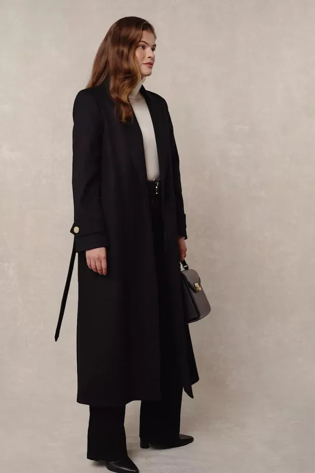 Women Wrap Coat Soft Black Holland Cooper Tailoring