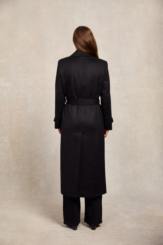 Women Wrap Coat Soft Black Holland Cooper Tailoring