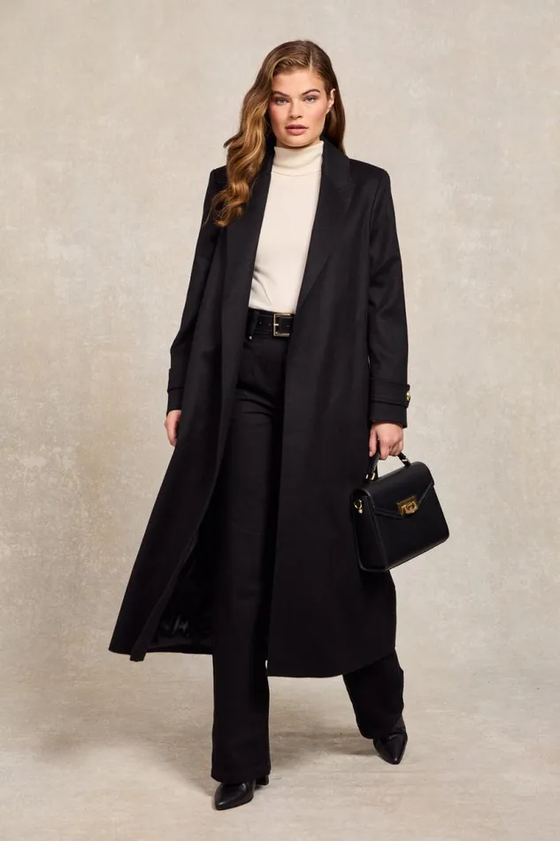 Women Wrap Coat Soft Black Holland Cooper Tailoring
