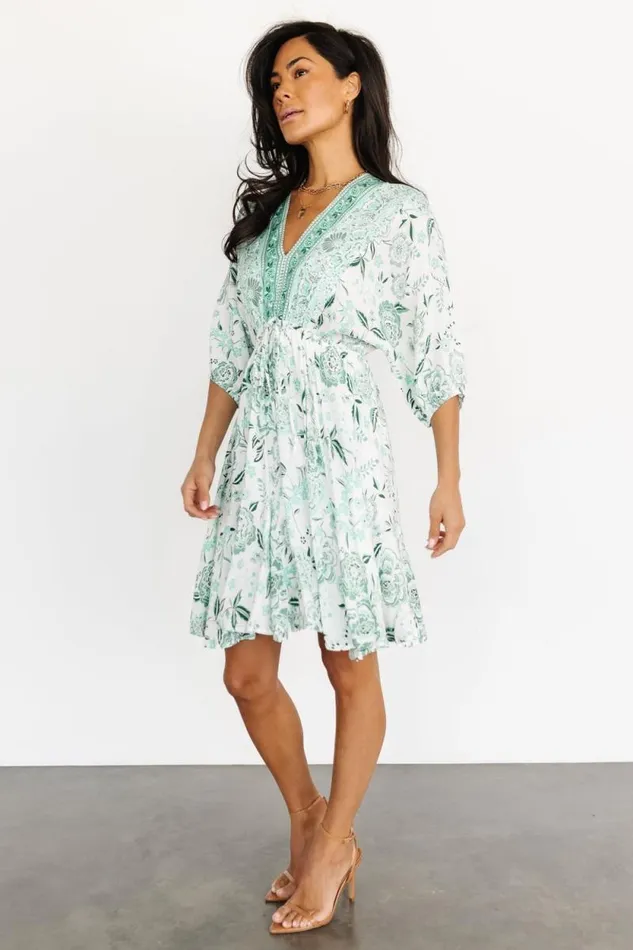 Women Wrenly Short Dress Green Multi Print Baltic Born Short Dresses Women Wrenly Short Dress Green Multi Print Baltic Born Short Dresses