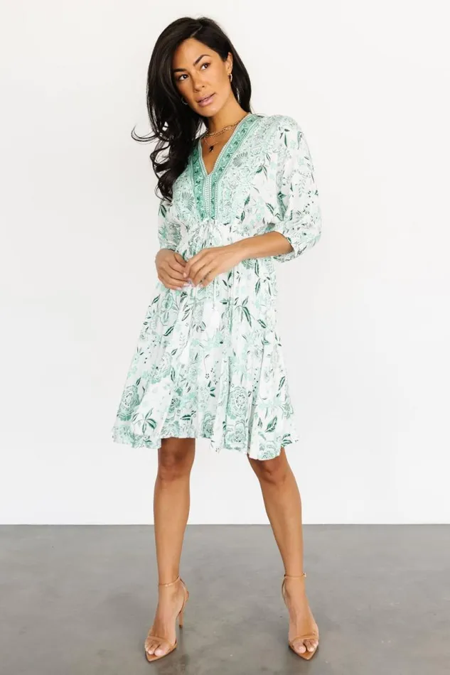 Women Wrenly Short Dress Green Multi Print Baltic Born Short Dresses Women Wrenly Short Dress Green Multi Print Baltic Born Short Dresses