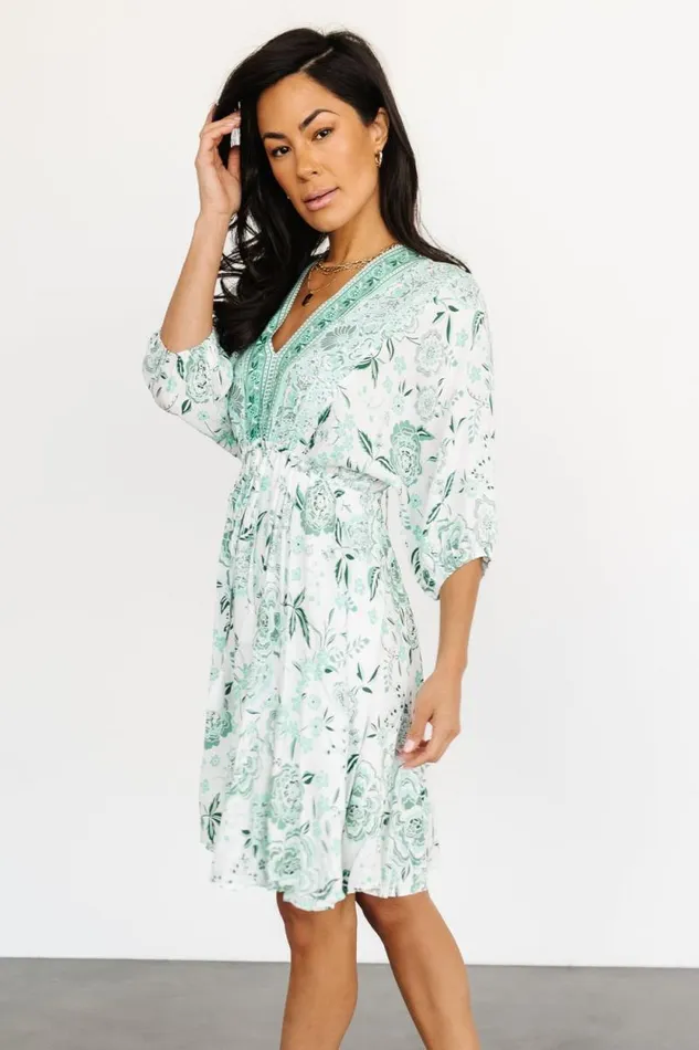 Women Wrenly Short Dress Green Multi Print Baltic Born Short Dresses Women Wrenly Short Dress Green Multi Print Baltic Born Short Dresses
