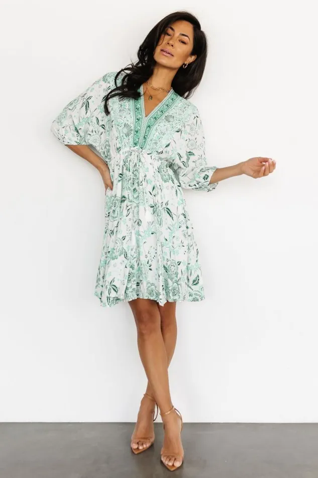 Women Wrenly Short Dress Green Multi Print Baltic Born Short Dresses Women Wrenly Short Dress Green Multi Print Baltic Born Short Dresses