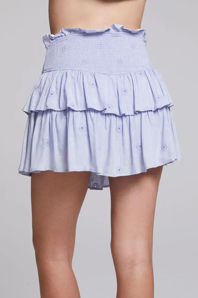 Womens Bottoms Chaser Brand Cruz Faded Denim Blue Mini Skirt