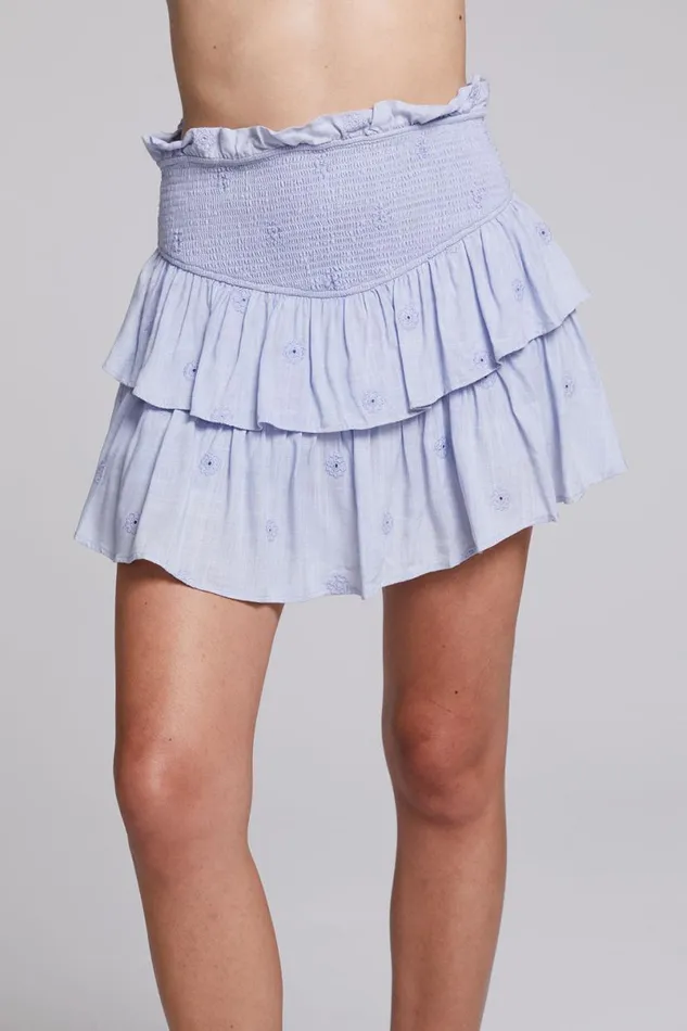 Womens Bottoms Chaser Brand Cruz Faded Denim Blue Mini Skirt