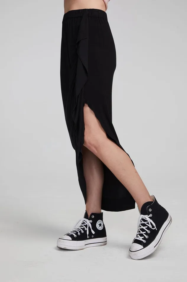 Womens Bottoms Chaser Brand Lindsay Shadow Black Midi Skirt