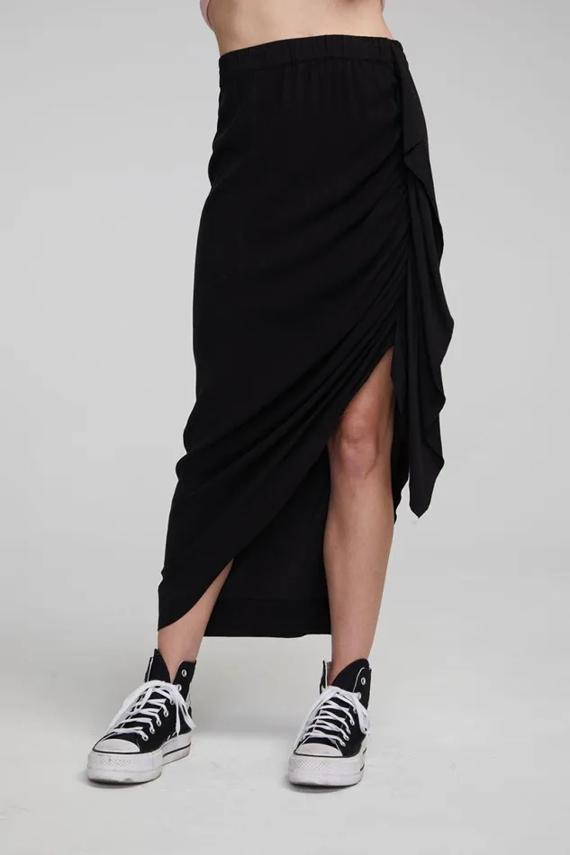Womens Bottoms Chaser Brand Lindsay Shadow Black Midi Skirt