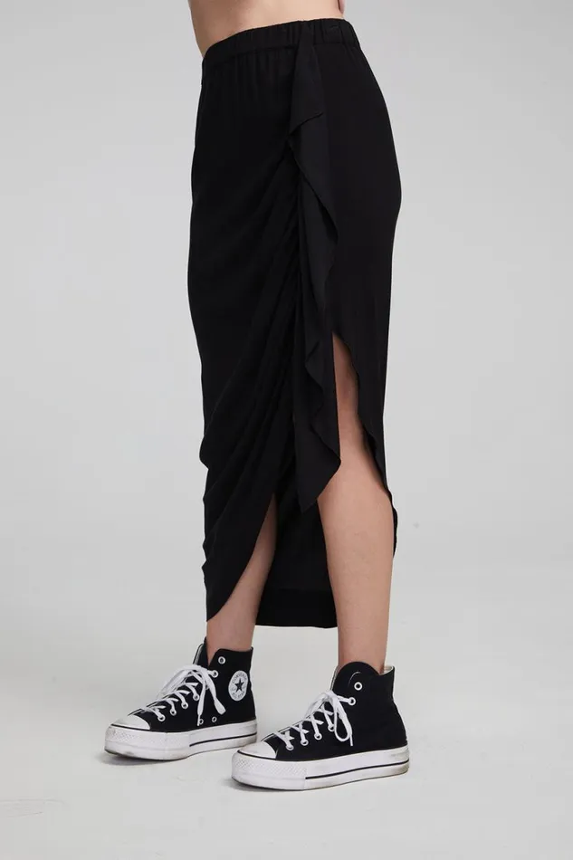 Womens Bottoms Chaser Brand Lindsay Shadow Black Midi Skirt