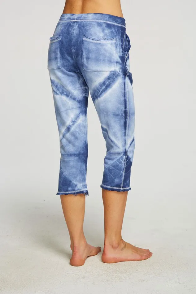 Womens Bottoms Chaser Brand Linen French Terry Cropped Relaxed Raw Edge Jogger