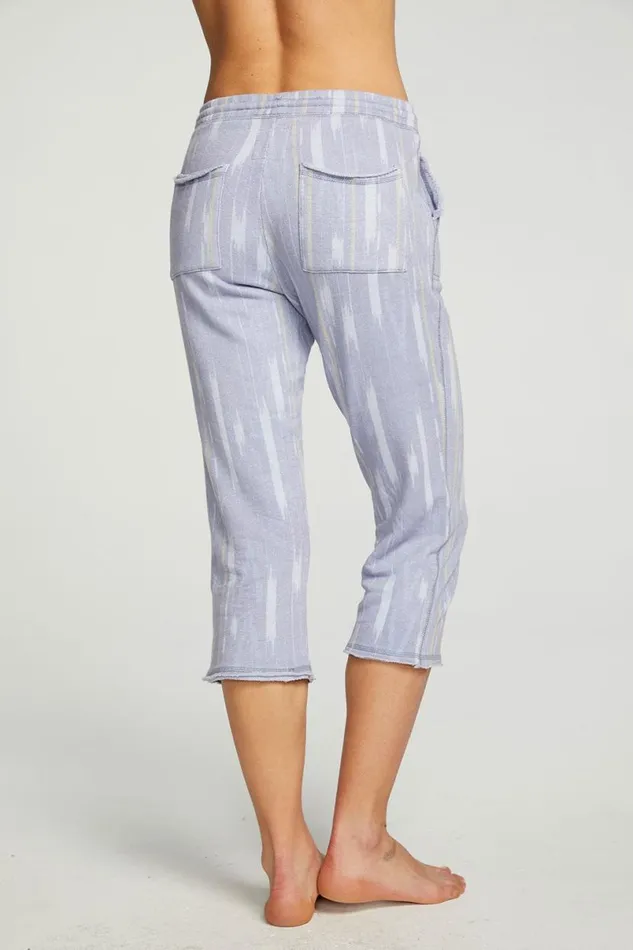 Womens Bottoms Chaser Brand Linen French Terry Cropped Relaxed Raw Edge Jogger