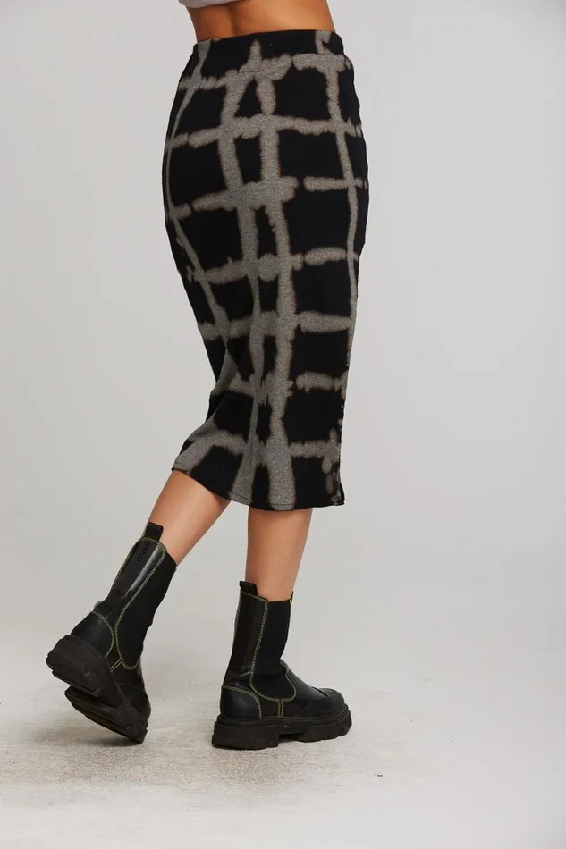 Womens Bottoms Chaser Brand Recycled Vintage Rib Midi Skirt With Shirring And Side Slit