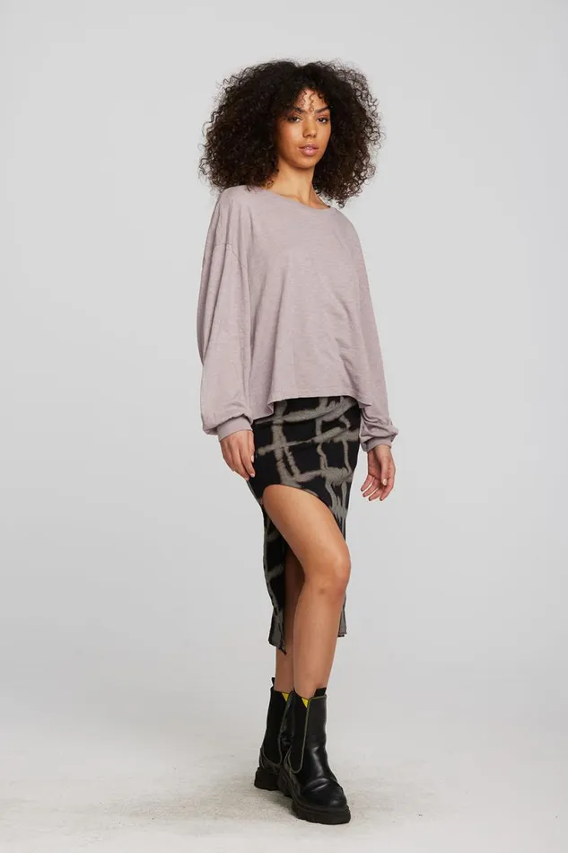 Womens Bottoms Chaser Brand Recycled Vintage Rib Midi Skirt With Shirring And Side Slit