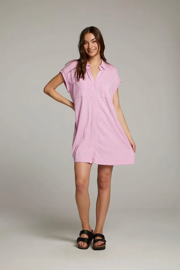 Womens Dresses Chaser Brand Downtown Pastel Lavender Mini Dress