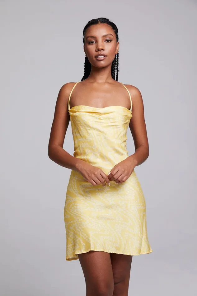 Womens Dresses Chaser Brand Positano Lemon Zest Slip Dress